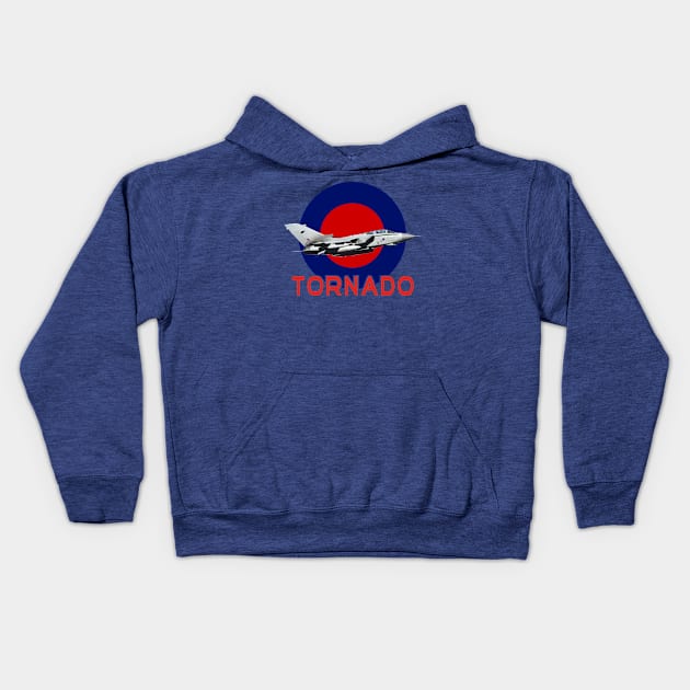 RAF Tornado in RAF roundel blue Kids Hoodie by AJ techDesigns